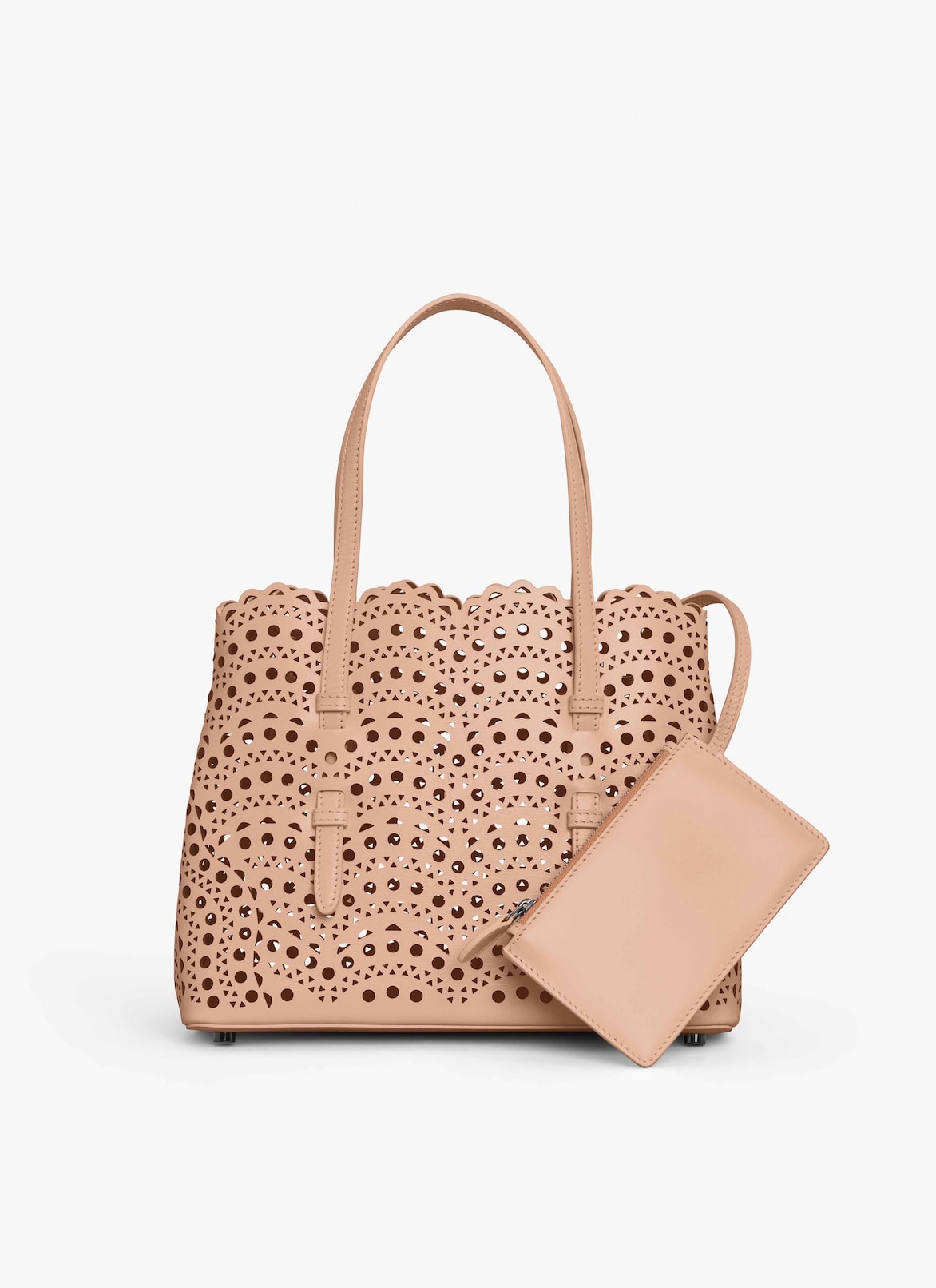 Sac Mina 25 en cuir de veau lux Vienne Vague ALAÏA SABLE SAC MINA 25 EN CUIR DE VEAU LUX VIENNE VAGUE